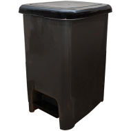 Cos de gunoi, din plastic, cu pedala, capacitate 25 L, maro, 46.5 x 36.5 x 26.5 CM